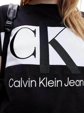 T-Shirt Calvin Klein Blocking Schwarz Für Damen