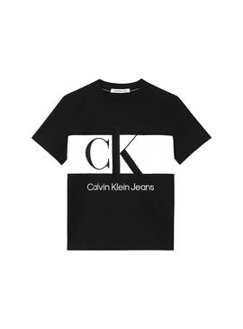 T-Shirt Calvin Klein Blocking Schwarz Für Damen