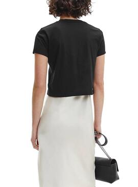 T-Shirt Calvin Klein Monogram Baby Schwarz Damen