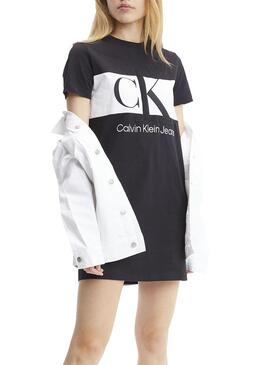 Kleid Calvin Klein Blocking Schwarz Für Damen
