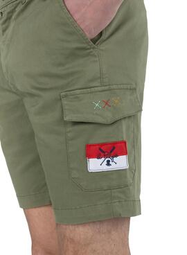 Bermuda El Pulpo Patch Cargo Grün Herren