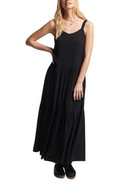 Kleid Superdry Studios Woven Maxi Schwarz Damen