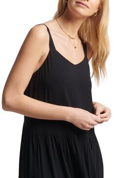 Kleid Superdry Studios Woven Maxi Schwarz Damen