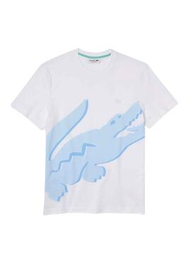 T-Shirt Lacoste Croco Oversize Weiss Herren