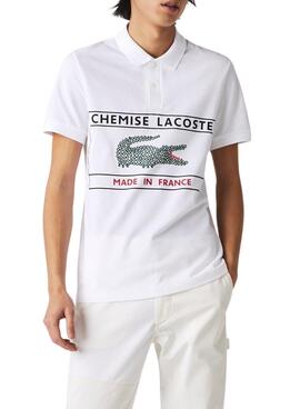 Polo Lacoste Made In France Weiss für Herren
