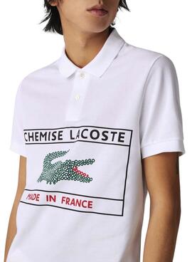 Polo Lacoste Made In France Weiss für Herren