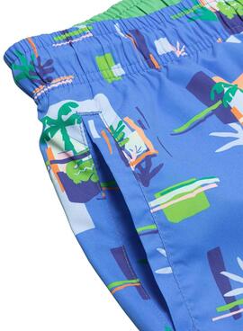 Badehose Lacoste-Krokodildruck Blau Herren