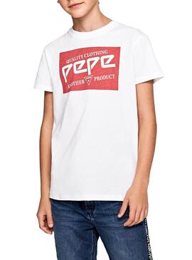 T-Shirt Pepe Jeans 45TH 04B Weiß Junge