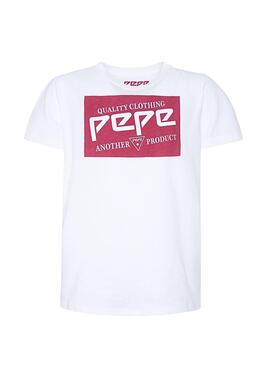 T-Shirt Pepe Jeans 45TH 04B Weiß Junge