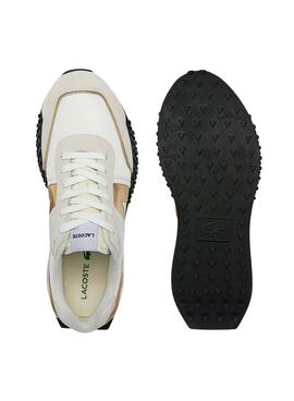 Sneaker Lacoste L Spin Weisss und Gold Herren