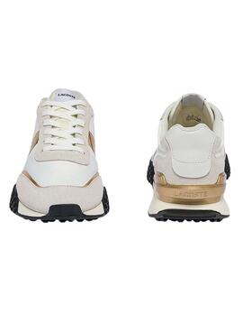 Sneaker Lacoste L Spin Weisss und Gold Herren