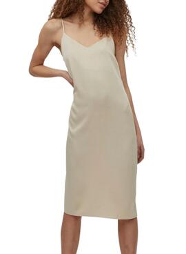 Kleid Vila Viamazed Strap Beige für Damen