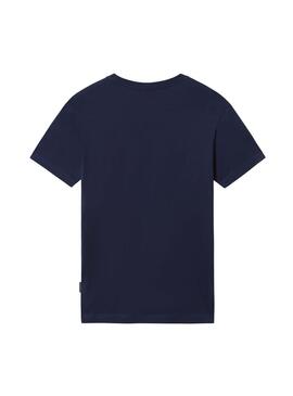 T-Shirt Napapijri Quintino Marineblau Herren und Damen