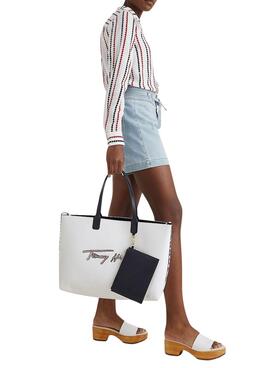 Handtasche Tommy Hilfiger Signature Iconic Weiss Damen