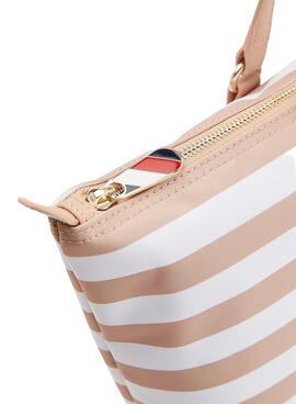 Handtasche Tommy Hilfiger Tote Streifen Beige für Damen