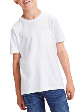 T-Shirt Jack and Jones Pocket White Junge