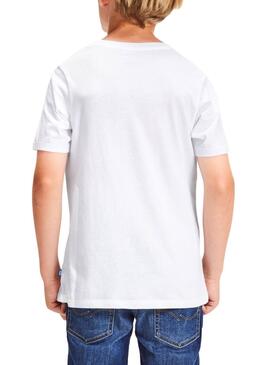 T-Shirt Jack and Jones Pocket White Junge