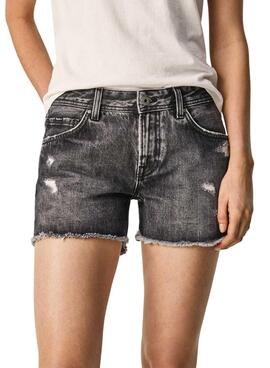 Short Jeans Pepe Jeans Thrasher Schwarz für Damen