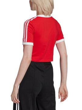 T-Shirt Adidas Cropped Rot für Damen