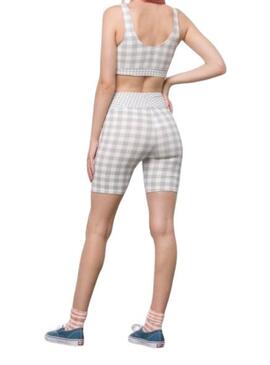 Leggings Ciclistas Vans Mixed Up Gingham Malva Damen