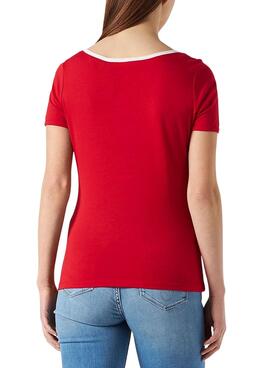 T-Shirt Naf Naf Letras Rot für Damen