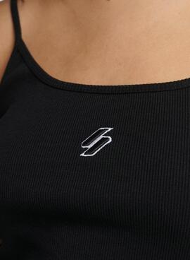 T-Shirt Superdry Code Tirantes Schwarz für Damen
