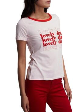 T-Shirt Naf Naf Lovely Day Weiss für Damen
