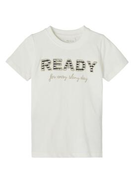 T-Shirt Name It Frido Ready Weiss für Mädchen