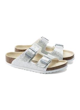 Birkenstock Arizona Sandalen in Silber für Mädchen