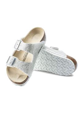 Birkenstock Arizona Sandalen in Silber für Mädchen