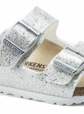 Birkenstock Arizona Sandalen in Silber für Mädchen