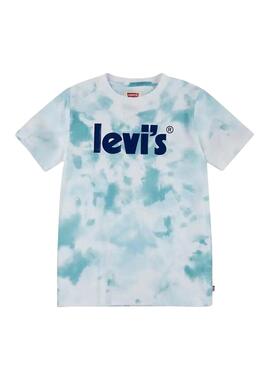 T-Shirt Levis Tie Dye Blau y Weiss für Junge