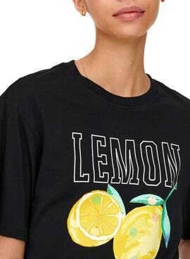 T-Shirt Only Fruchtdruck Schwarz Damen