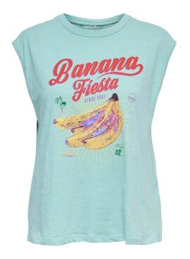 T-Shirt Only Banja Banane Blau für Damen