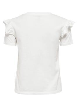 T-Shirt Only Maja Rüschens Weiss für Damen