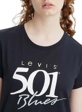 T-Shirt Levis The Perfect 501 Schwarz für Damen