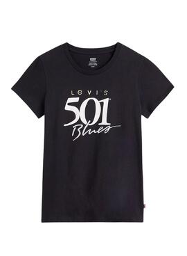 T-Shirt Levis The Perfect 501 Schwarz für Damen