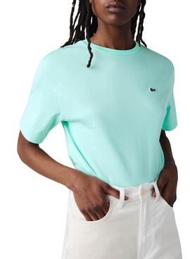 T-Shirt Lacoste Rundhals Türkis für Damen