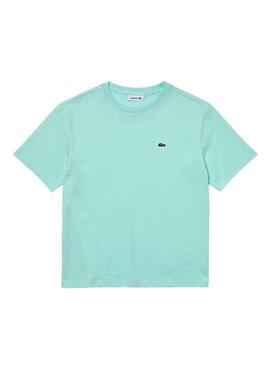 T-Shirt Lacoste Rundhals Türkis für Damen