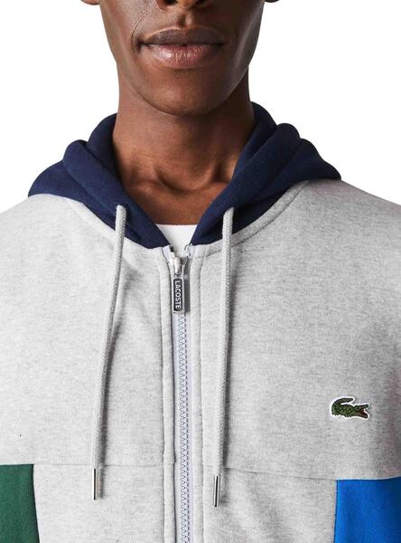 Lacoste Graue Jacke Jacke Lacoste Colorblock Grau Für Herren