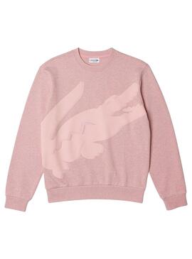 Sweatshirt Lacoste Croco Oversize Rosa Herren