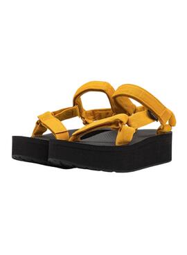 Sandale Teva Flatform Universal Gelb Damen 