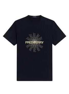 T-Shirt Fred Perry Graphic Marineblau für Herren