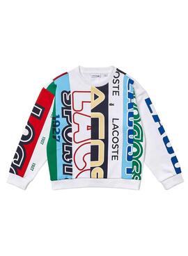 Sweatshirt Lacoste Bedruckt Streifen Multicolor Junge