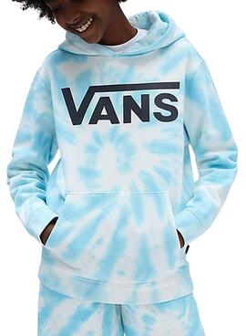 Sweatshirt Vans Tie Dye Blau Und Weiss für Junge