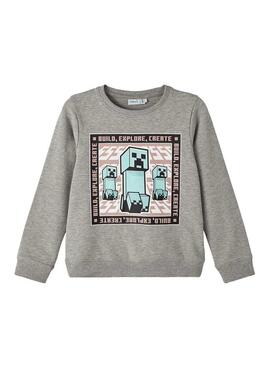 Sweatshirt Name It Jassana Minecraft Grau Damen