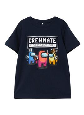 T-Shirt Name It Among Us Schwarz für Junge