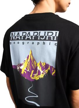 T-Shirt Napapijri Quintino Schwarz Damen und Herren