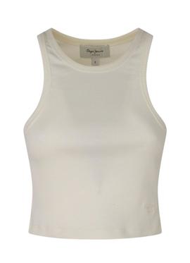 Crop Top Pepe Jeans Piera Weiss für Damen