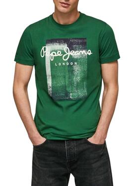 T-Shirt Pepe Jeans Sawer Grün für Herren